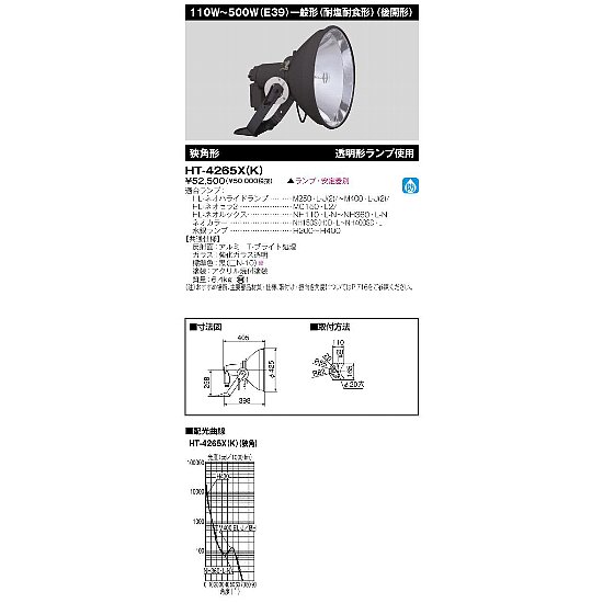 東芝 屋外用HID投光器 キャドミラーA 660W1.5kW E39 一般形 重