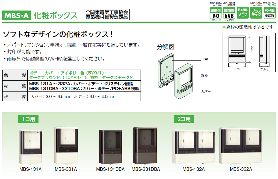 化粧ボックス(電力量計収納ボックス)