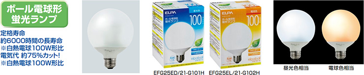 ELPA ボール電球型蛍光ランプ 100W相当