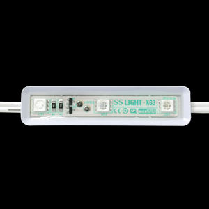 KG3 || 【50個セット】LEDモジュール SSライト 3球単色/DC12V(極性なし)/IP68(防水) 小型～大型チャンネル文字に最適