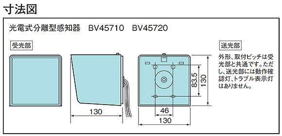 BV45710K || 光電式分離型感知器 Panasonic 1種 監視距離4段階設定可能