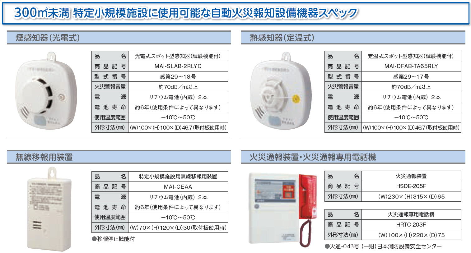 特定小規模施設用自動火災報知設備 ホーチキ セット9個 無線式 - 消火 