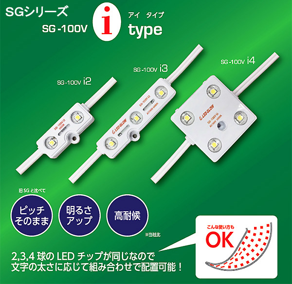 【LED GLOW】カバー型LEDモジュール SGシリーズ　iタイプ