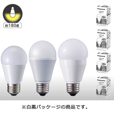 Lda4ww G E W Led電球 Panasonic 一般電球タイプ 広配光180 密閉器具対応 調光不可 E26口金 温白色 3500k Ra80 40形相当 485lm Ac100v 消費電力 4 4w 定格寿命 h 全長110mm 最大径55mm Ol 看板電材ドットコム