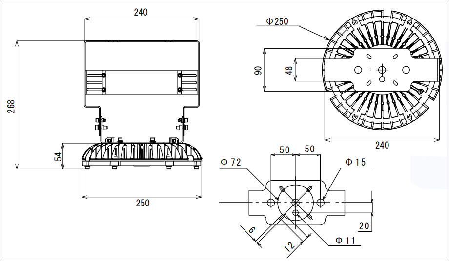 HM120ND || 高天井用LED投光器 COWELL 【直付タイプ/水銀ランプ700W