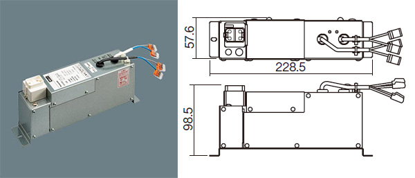 NQL10161 || 信号変換インターフェース Panasonic 信号線式LED(LR)用 ライトマネージャーFx専用 AC100～242V  接続負荷台数(電源ユニット50台まで) 寸法(幅228.5×高98.5×奥行57.6mm) [mw]