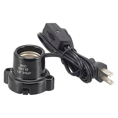 HS-L2615ZRS-K || コード付ランプソケット OHM(オーム電機） ＜耳付