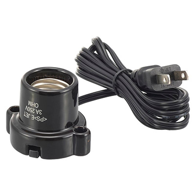 HS-L2615ZR-K || コード付ランプソケット OHM(オーム電機） ＜耳付磁器