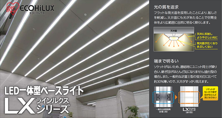 【アイリスオーヤマ】LED一体型ベースライト　LXラインルクス