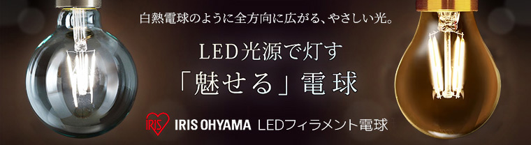 【アイリスオーヤマ】LEDフィラメント電球　特集ページはこちら