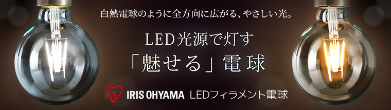 アイリスオーヤマ　LEDフィラメント電球 （ボール形）特集