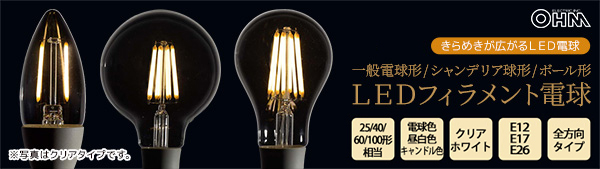 オーム電機(OHM) LEDフィラメントタイプ電球