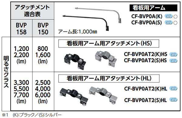 CF-BVP0A(S) || 看板用アーム 東芝 フラッドライト用オプション アーム